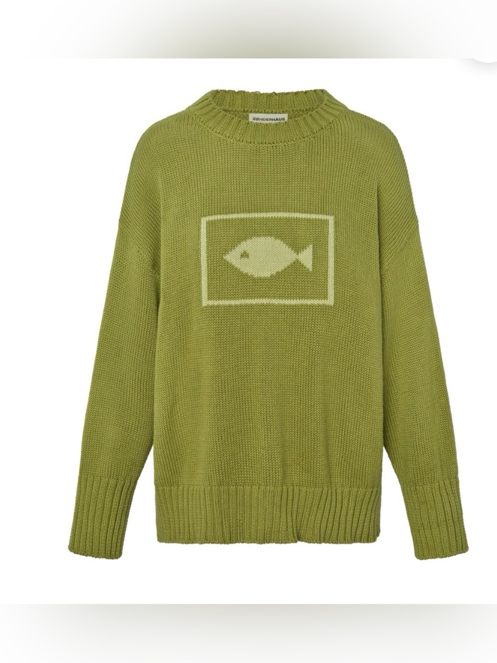 Sonderhaus Shelle green cotton fish sweater - Picture 3 of 8